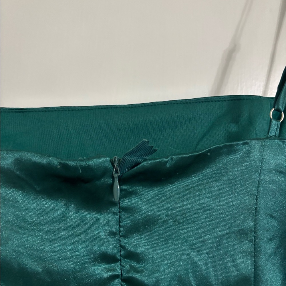 Small Emerald green, mid thy slip dress. Lined. 97% poly, 3% spandex.
